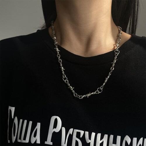 Punk Style Thorns Shape Clavicle Chain Necklace for Women Silver Color 2021 Fashion Jewelry Short Necklaces New Girls Gift