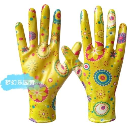 Printed gardening and gardening household gloves