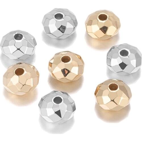 100pcs/lot 8mm Inside Hole 2mm CCB Gold Silver Color Section Spacer Beads End Caps Beads DIY Jewelry Making Findings Charm Beads