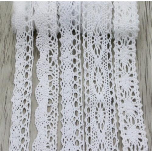 Shidao 1yards/lot White Cotton Lace Fabric Embroidered Net Lace Trim Ribbons Handcrafts Sewing On DIY Craft Decoration