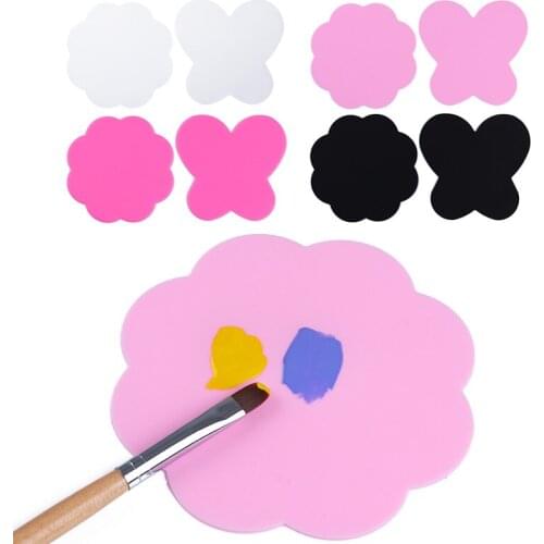 Nail Palette Silicone Butterfly Plum Blossom Silicone Paint Palette Mat Washable Nail Art Stamping Pad Manicure Nail Art Tools
