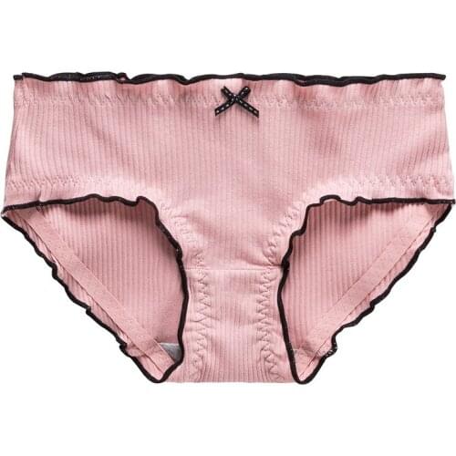 Panties Ladies New Lace Threaded Cotton Anti - Bacterial Incrotch Large Size Middle-waist briefs