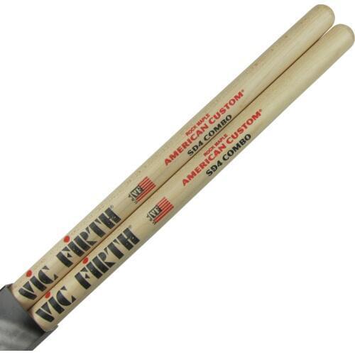Vic Firth American Custom SD4 Combo Drumsticks, 1/pair, Barrel tip. Light and Fast for Jazz Quartet or Chamber Music
