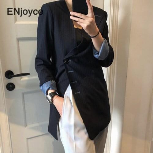 Women Irregular Black Blazer Trim Coat Spring Fashion Button up Lapel Long Sleeve Office Ladies Blazers Elegant Suit Jacket