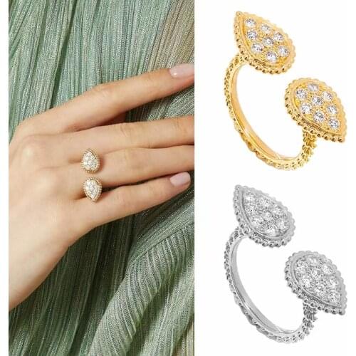 Timeless Wonder Fancy Zirconia Double Spear Head Rings Women Jewelry Punk Cocktail Gothic Ins Designer Top Runway Egirl Emo 6633