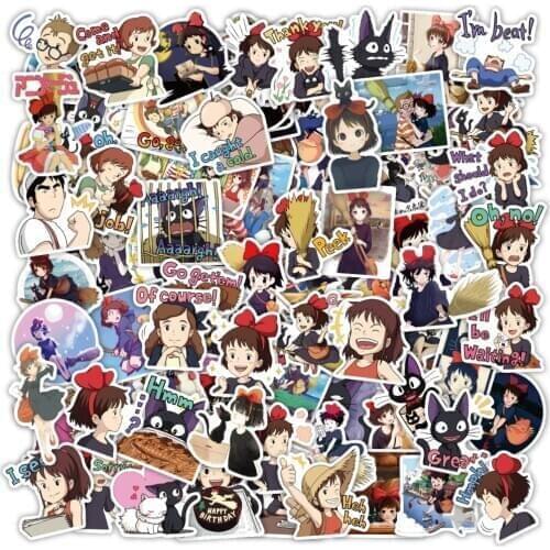 100 PCS Animation Kikis Delivery Service Cartoon Stickers Waterproof PVC Decal for Laptop Helmet Bicycle Luggage Phone Case Car