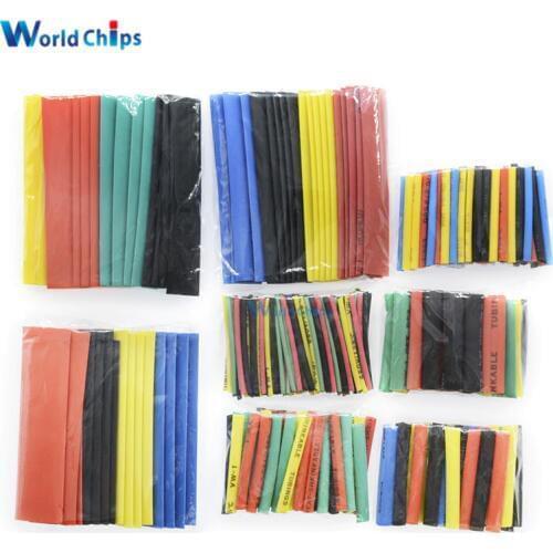 127PCS 140PCS 164PCS 328Pcs Car Electrical Cable Tube kits Heat Shrink Tube Tubing Wrap Sleeve Assorted 8 Sizes Mixed Color