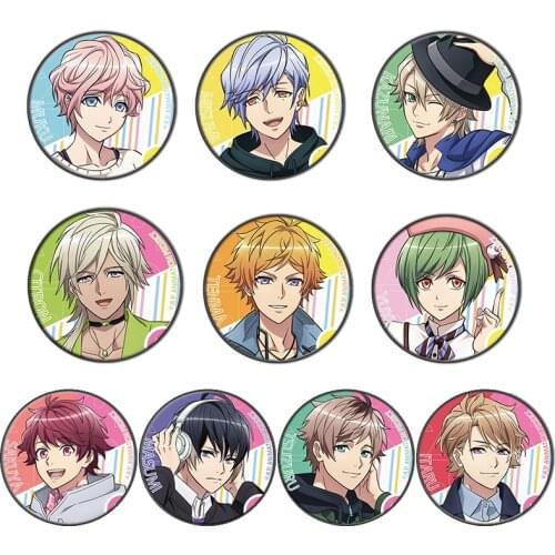 58MM Anime A3 ACT ADDICT ACTORS Game MASUMI USUI ITARU Badge Iron Metal Brooch Round Pins Icons