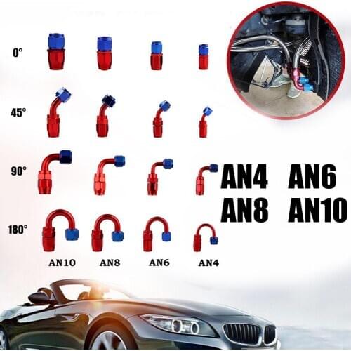 AN4 AN6 AN8 AN10 45 Degree Removable Quick Tubing Joint Car Joint Oil Color Red Cooler Modified Pipe A6J2