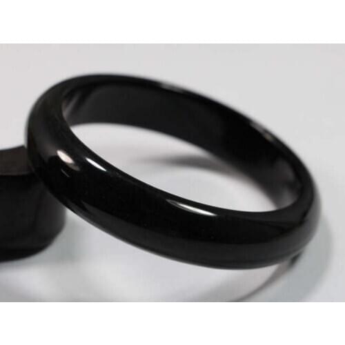 Free shipping VERY FINE RARE NATURAL BLACK JADEITE JADE BRACELET BANGLE 60MM fREE SHIPPING