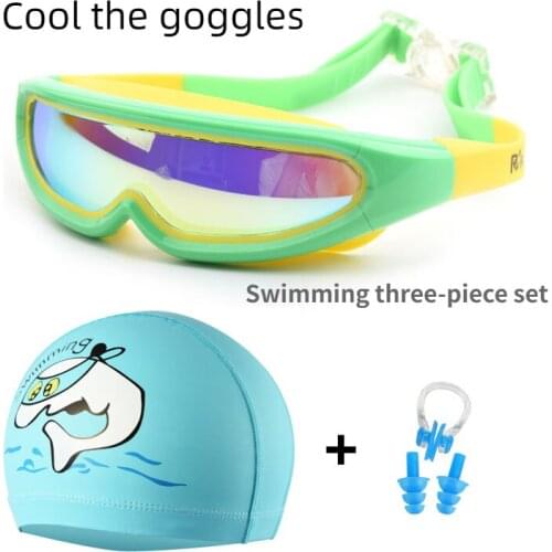 Children Swimming Goggles with Ear Plug Nose Cap Clip Professional Girls Boys Swim Eyewear Kids Diving Mask Swimmming Glasses