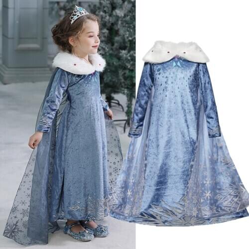 Kids Dresses for Girls Long Sleeve Cosplay Dress Kids Halloween Clothes Queen Princess Costume Girls Winter Dress