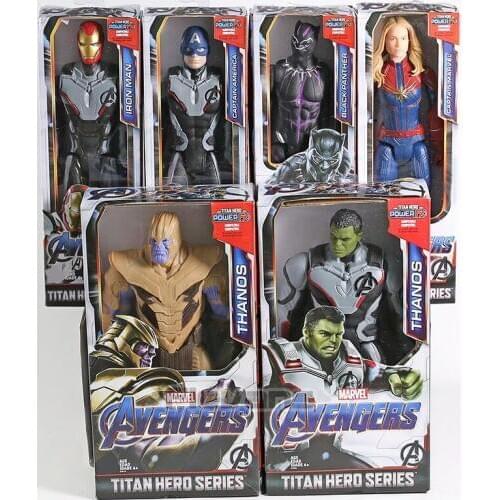 Avengers Endgame Thanos Hulk Captain America Iron Man Carol Danvers Black Panther Titan Hero Series Action Figure Toy