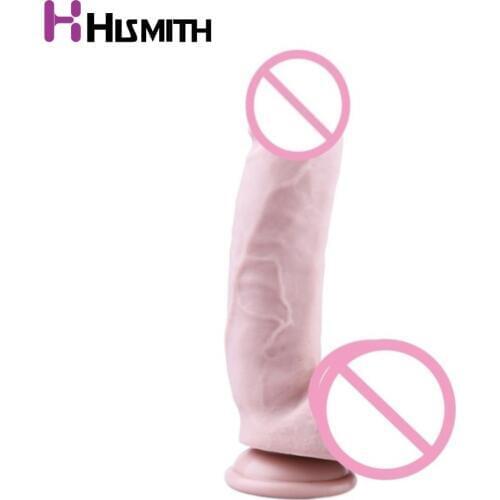 HISMITH 23cm Sex Dildo diameter 5.6cm Odorless faloimitator Flexible Silicone Penis Strong Suction Cup dick Sex toys for women