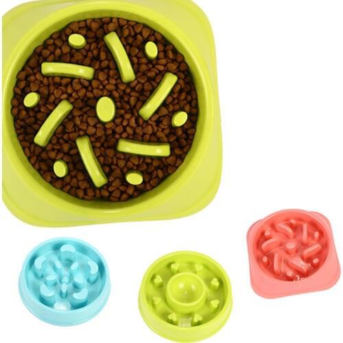 Colorful pet dog bowls Puppy dog food water feeder bowls Slow eating exercise dog dish pet container Pet feeder bowls supplies