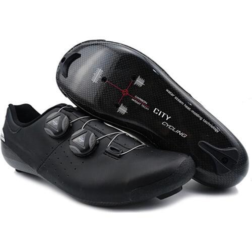 Heatmoldable Carbon Fiber Cycling Road Shoes Pro Self-Locking Bicycle Sneakers Breathable Riding Boot Men or Women Original CITY