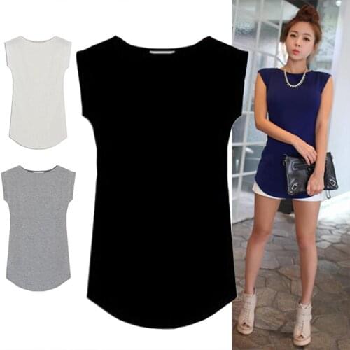 Summer Women Casual Sleeveless Solid Tshirt Modal Cap Sleeve Slim O-Neck Tees T Shirt Tops Vest Tank Top