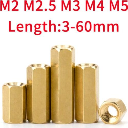 M2 M2.5 M3 M4 M5 Brass Hex Male Female Standoff Pillar Stud Mount Spacer Hexagon PCB Motherboard Hollow Bolt Screw
