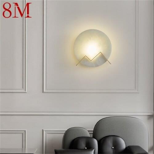 8M Copper Indoor Sconce Wall Lamp Bedroom Modern Luxury Design Marble LED Light Balcony For Home