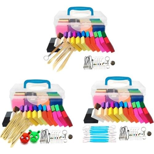 24-color Polymer Modeling Clay Set Oven Baking Tool Set With Carving Tools Accessories DIY Crafts Home Handicrafts