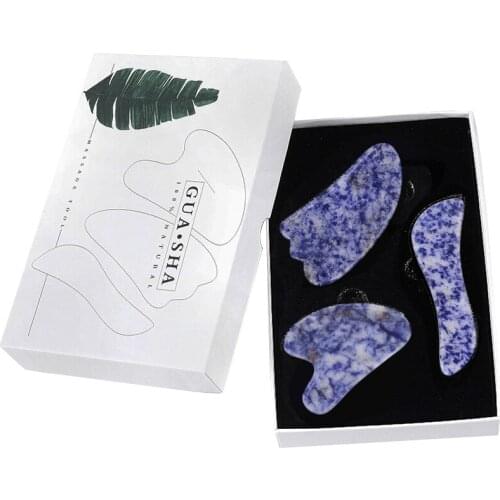 Sodalite Face Roller Gouache Scraper Massage Tools For Skin Care Facial Massage Natural Stone Roller Gua Sha Massager