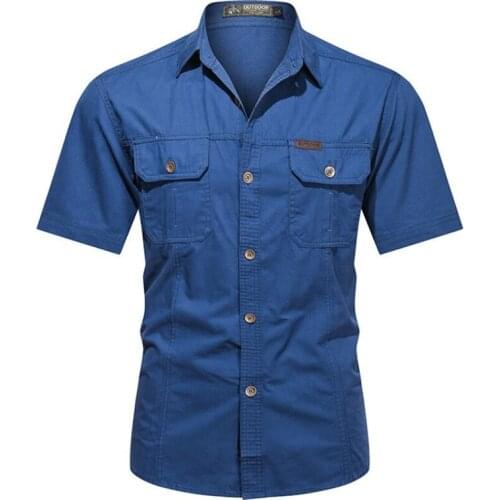 Brand clothing New 100 % Cotton Shirt Men Fashion Brand Men Military Style Outdoor Shirts Slim Fit Dress Casual Shirts Male 5XL