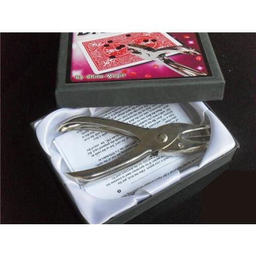 The Super Punch/Dream Punch Magic Tricks Magician Punching Hole in Card Close Up Gimmick Props Adjustable Magie Puncher