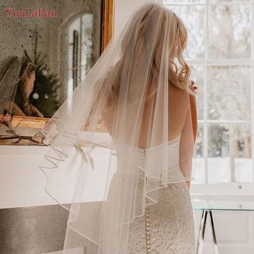 YouLaPan V21 White IVory Wedding Veil for Shoulder Veil with Comb Girlfriend with Headband Veil Muslim Woman Bride Accessories