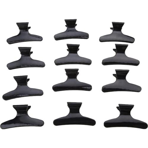 12pcs Headwear Shower Hair Claw Butterfly Holding Hair Clip Clamps Care Hairpins Pro Salon Hair Hairdressing Styling Tool