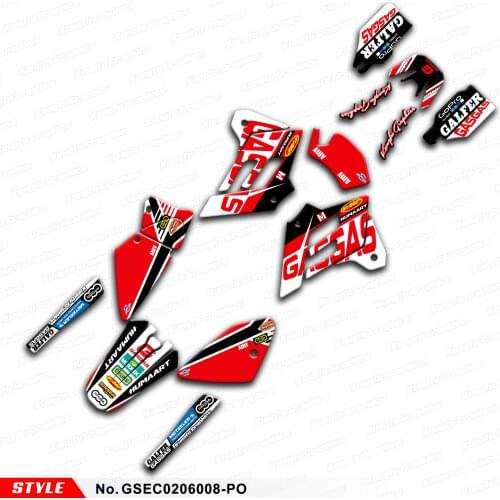AFTERMARKET Motocross Decals Stickers for GAS GAS EC 125 200 250 300 2002 2003 2004 2005 2006, Style No. GSEC0206008-PO