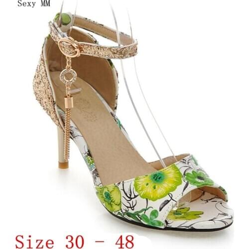 Peep Toe Women High Heel Sandals Shoes Woman High Heels Gladiator Sandals Pumps Small Plus Size 30 - 48