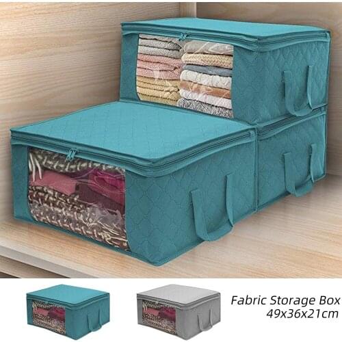 1/3 Pcs Large Capacity Quilt Storage Box Folding Non-Woven Closet Clothes Dust-Proof Storage Bag Home Blanket Pillow Organizer