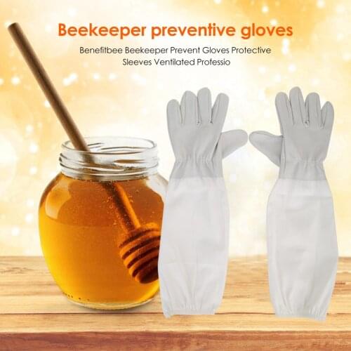 1 Pair Beekeeper Protective Gloves Major Comfortable Very Durable Flexibility Anti Bee Sleeves for Beekeeping Apiculture