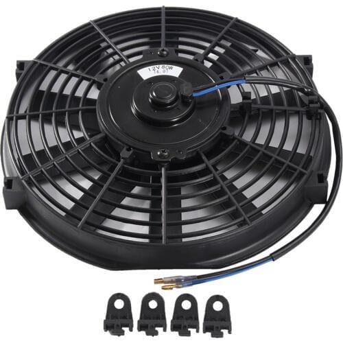 10 Inch 12V 80W 2100Rpm Straight Black Blade Electric Cooling Radiator Tank Fan Mounting Kit Universal