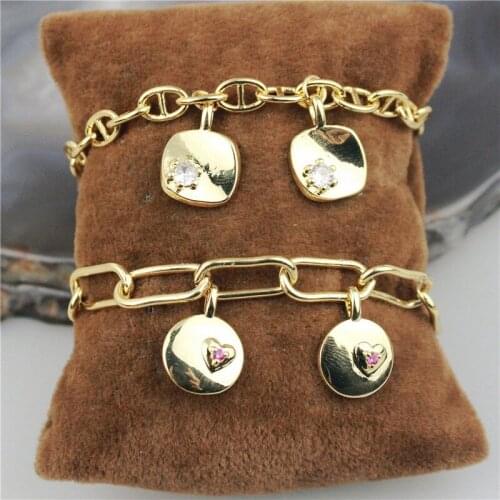 10pcs/lot New design cz bracelet,plated heart cubic zircon component jewelry ,popular bracelet cheap wholesale