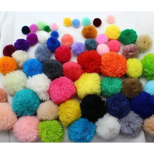 100pcs loose Yarn Pom Poms 15mm-60mm beads,balls,flower pompom, Mixed color Fluffy Balls Designer Jewelry Charm Sandal diy