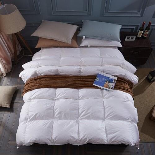100% white duck/goose down winter quilt comforter blanket duvet filling cotton cover twin single queen supper king size