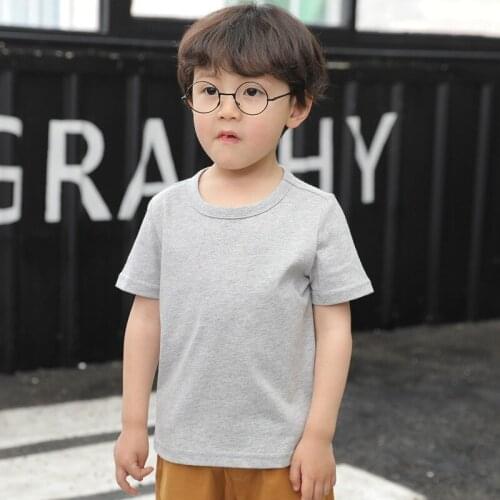 13 colors girls cloth boys girls solid t-shirts kids short sleeves cotton t shirt children summer tees baby tops for 2-11 years