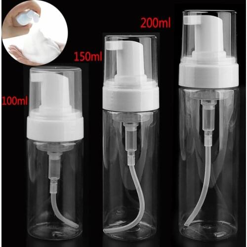 50ml / 80ml / 100ml / 150ml / 200ml Transparent Plastic Foaming Soap Dispenser Small Mini Travel Pack Empty Bubbler