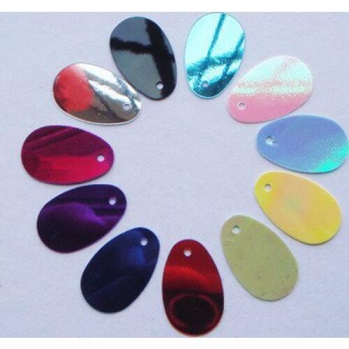 500g/lot 12*20mm Oval Egg Shape Sequins PVC Sequin Flat With Side Hole Belly Dance Garment DIY Accessories 17 Colors Available