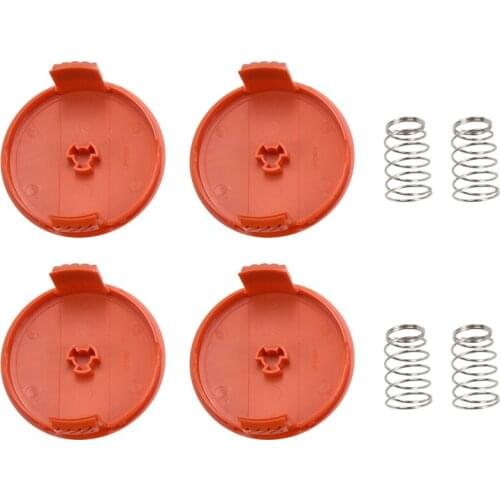 8-Pack RC-100-P Replacement Spool Cap Covers and Spring for Black-Decker AFS Trimmer GH600 NST2018 CST2000