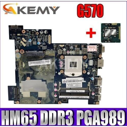 Akemy Laptop Motherboard For Lenovo G570 PIWG2 LA-675AP Mainboard HM65 DDR3 Socket PGA989