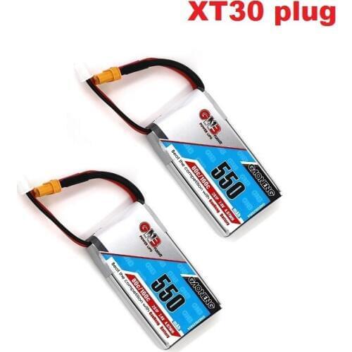 Ewellsold 7.4V 550mAh 2S 80C/160C Lipo battery JST XT30 Plug for Micro aircraft Quadcopter FPV Racing Drone 7.4V 550