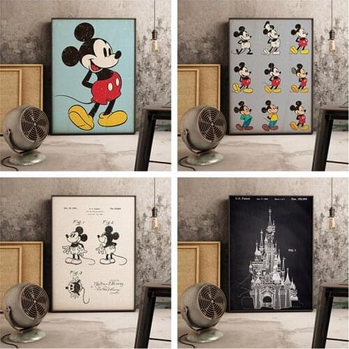 5D DIY Diamond Painting Mickey Mouse Disney Cross Stitch Kit Mosaic Diamond Embroidery Full Drill Home Decoration