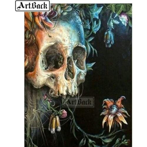 New full square / round drill 5d diy diamond painting two skull icon 3d rhinestone mosaic cross stitch wall sticker decoration