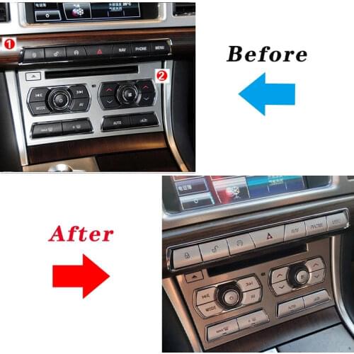 For Jaguar XF 2012-15 Aluminum Alloy Car Central Control Air Conditioning Multimedia Button Decoration Stickers Car Accessories