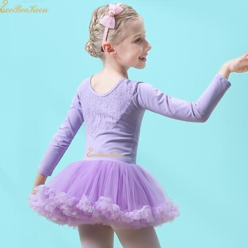 Ballet Tutu Ballet Leotard Gymnastics Leotard Ballet Dress Dance Costume Long/short Sleeve Pink/purple Lace Dance Wear For Girl