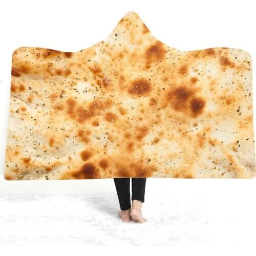 Free shipping Gift Novelty Funny Gift Mexican Taco Burrito Winter Sherpa Fleece Hooded Blanket Cloak Camping Sofa Office Throw
