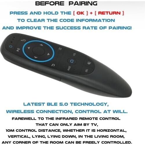 Wireless Bluetooth 5.0 Air Mouse 6-Axis Gyroscope 17 Keys Smart Remote Classic Texture Laptops Desktops Products Devices