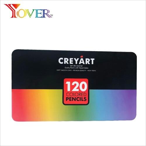 120 Colors Colored Pencils Professional Soft Bold Cores Oil Color Pencil for Drawing Art Sketch Coloring Black Tin Box